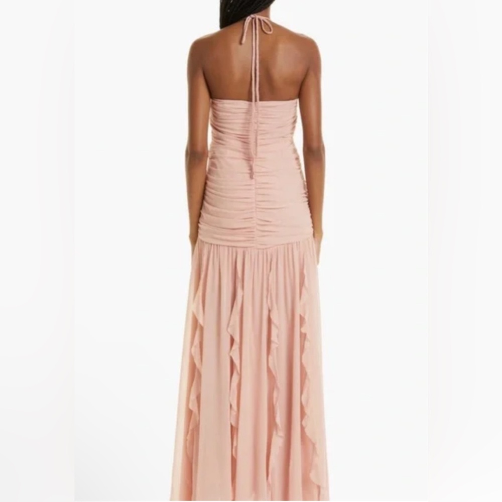 New! Veronica Beard Lucine ruched silk-crepon halterneck maxi dress Sz 6‎ $958 - Picture 2 of 10